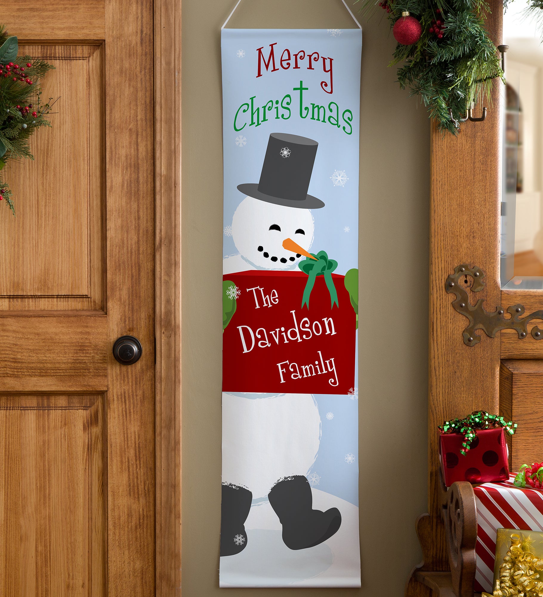Merry Christmas Personalized Door Banner